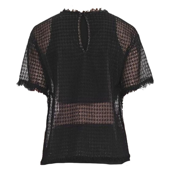 Alexander Wang | Lace T-shirt w.  Raw Edges Black - Picture 8 of 8